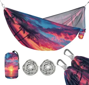 ATTX Beautiful Sunset Camping Hammock - Lightweight & Portable Hammocks, Heavy Duty 330lbs Capacity for Indoor, Hiking, Backpacking, Travel, Backyard, Beach#5