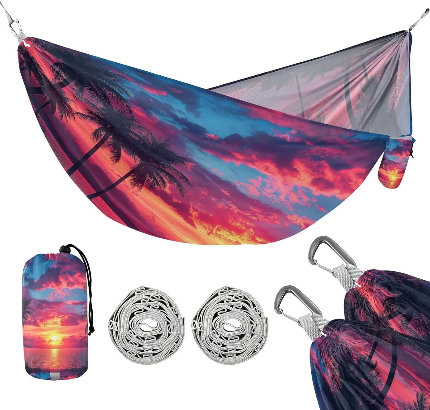 ATTX Beautiful Sunset Camping Hammock - Lightweight & Portable Hammocks, Heavy Duty 330lbs Capacity for Indoor, Hiking, Backpacking, Travel, Backyard, Beach#5