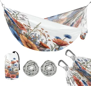 ATTX Colorful Wildflowers Camping Hammock - Lightweight & Portable Hammocks, Heavy Duty 330lbs Capacity for Indoor, Hiking, Backpacking, Travel, Backyard, Beach#370
