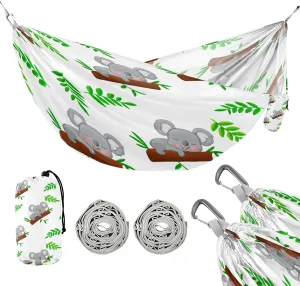 ATTX Cute Cartoon Koalas Camping Hammock - Lightweight & Portable Hammocks, Heavy Duty 330lbs Capacity for Indoor, Hiking, Backpacking, Travel, Backyard, Beach#194