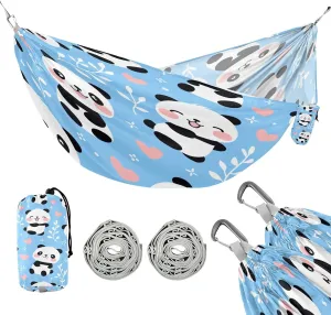 ATTX Cute Cartoon Panda Camping Hammock - Lightweight & Portable Hammocks, Heavy Duty 330lbs Capacity for Indoor, Hiking, Backpacking, Travel, Backyard, Beach#113