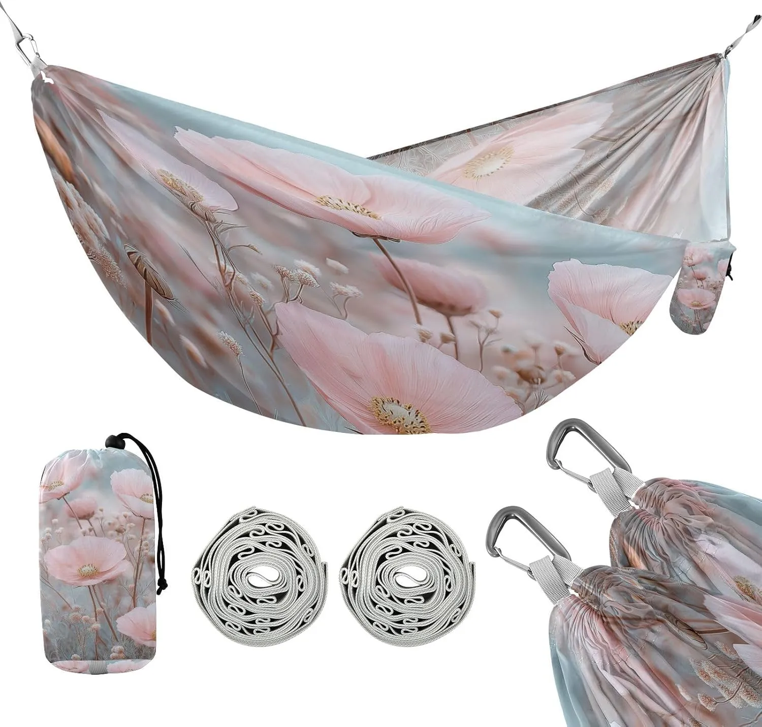 ATTX Floral Landscapes Camping Hammock - Lightweight & Portable Hammocks, Heavy Duty 330lbs Capacity for Indoor, Hiking, Backpacking, Travel, Backyard, Beach#14
