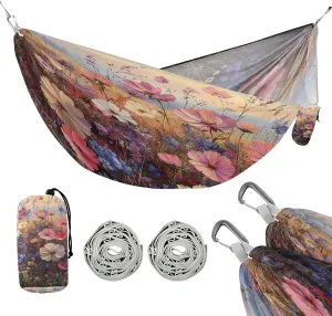 ATTX Floral Landscapes Camping Hammock - Lightweight & Portable Hammocks, Heavy Duty 330lbs Capacity for Indoor, Hiking, Backpacking, Travel, Backyard, Beach#20