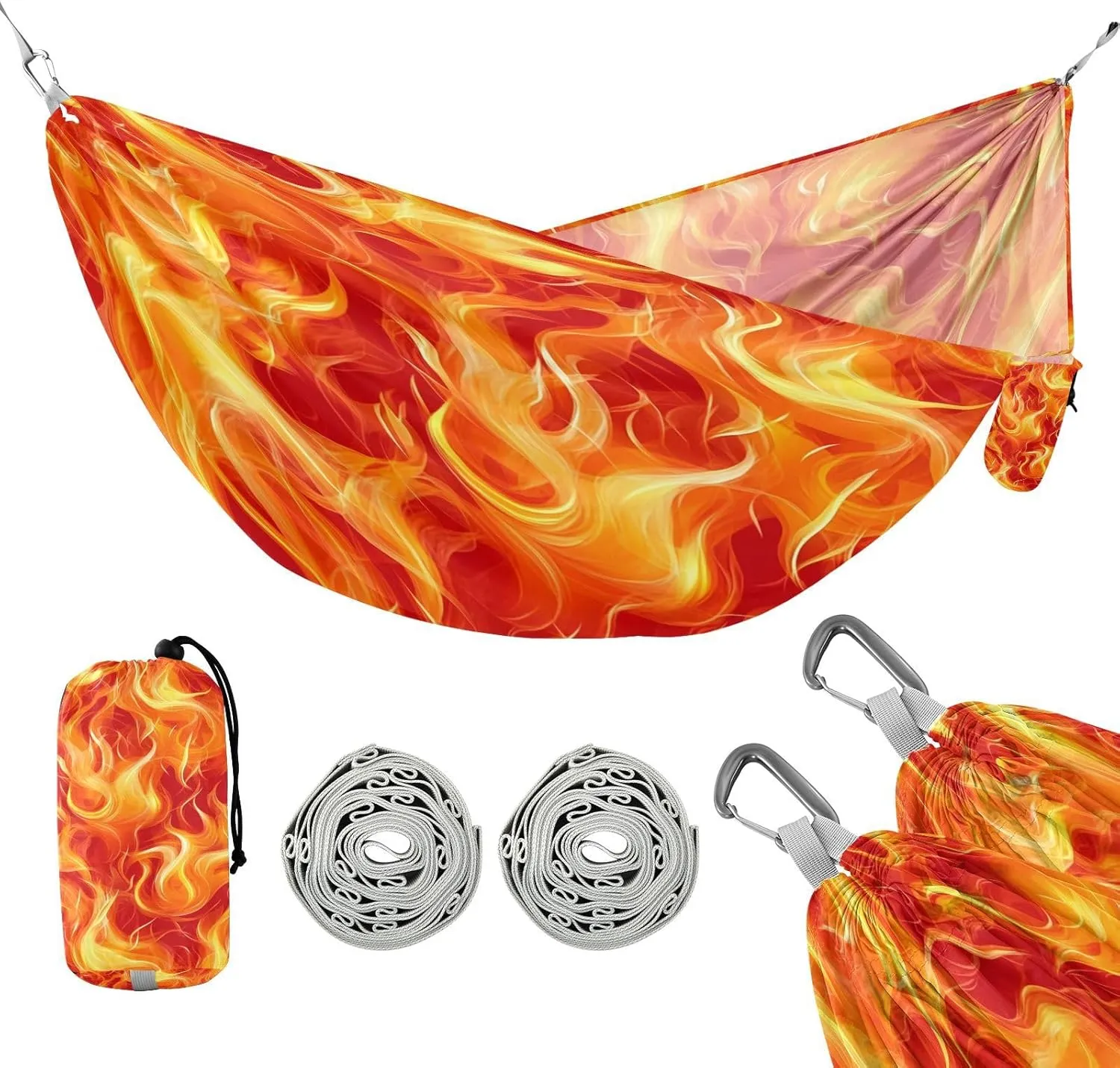 ATTX Seamless Flames Camping Hammock - Lightweight & Portable Hammocks, Heavy Duty 330lbs Capacity for Indoor, Hiking, Backpacking, Travel, Backyard, Beach#589