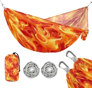 ATTX Seamless Flames Camping Hammock - Lightweight & Portable Hammocks, Heavy Duty 330lbs Capacity for Indoor, Hiking, Backpacking, Travel, Backyard, Beach#589