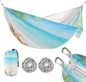 ATTX Sunny Beach Camping Hammock - Lightweight & Portable Hammocks, Heavy Duty 330lbs Capacity for Indoor, Hiking, Backpacking, Travel, Backyard, Beach#171