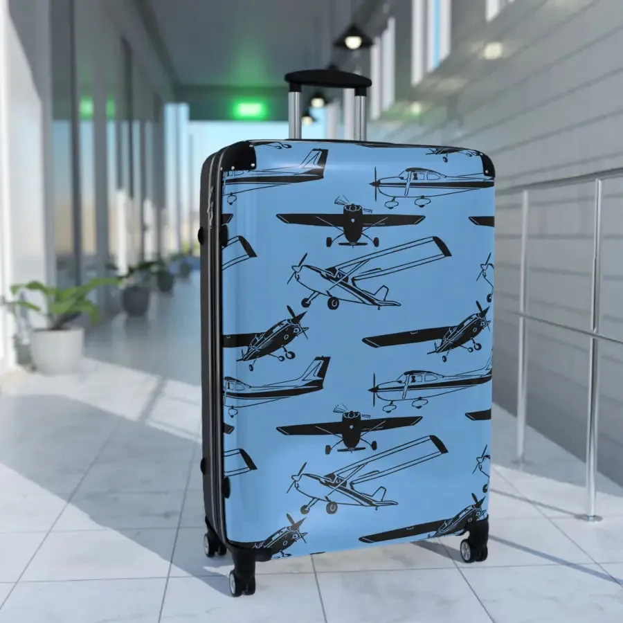 Aviator Print Carry-On Suitcase - Perfect for Travel Enthusiasts