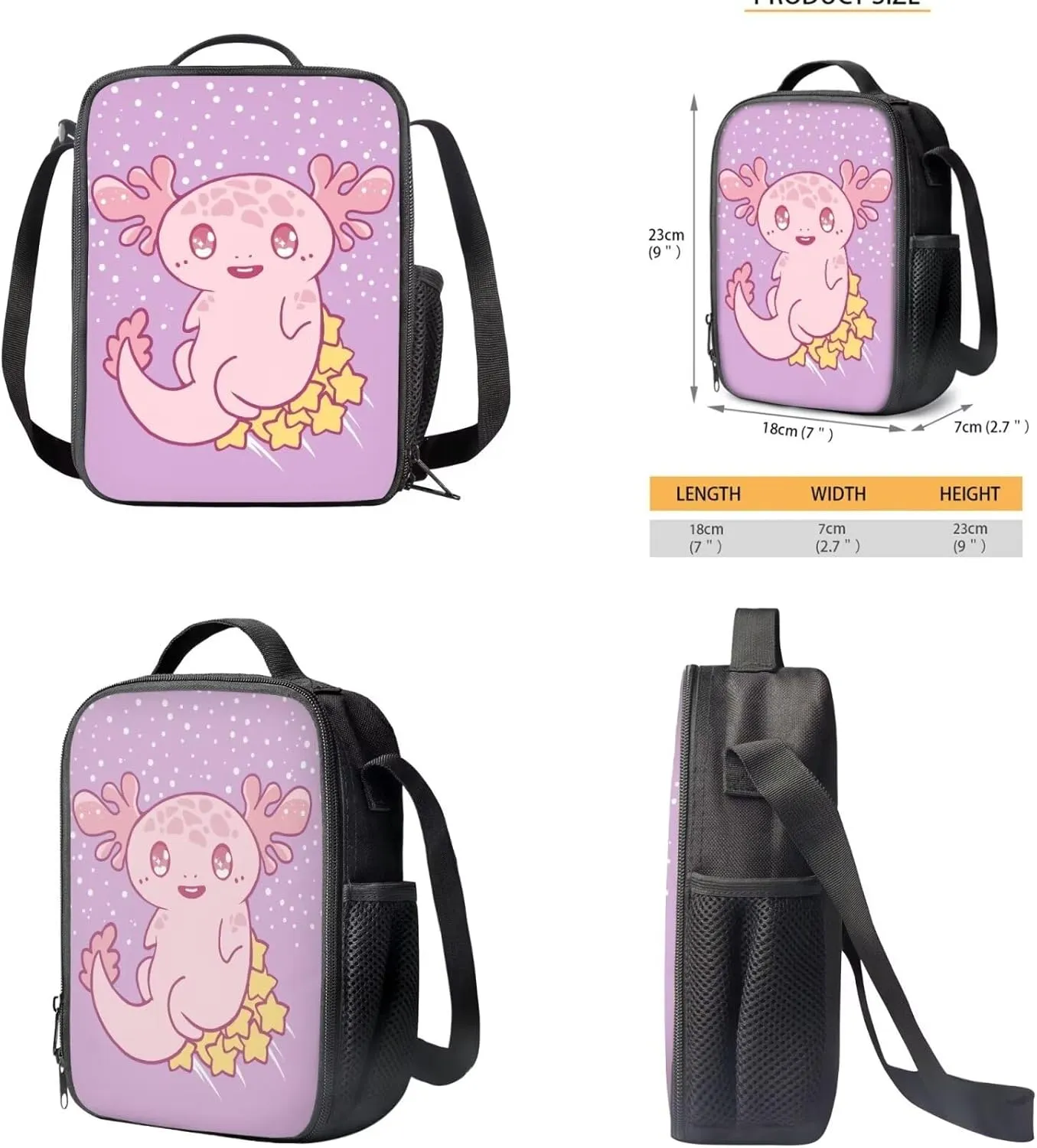 Axe-Fish Star Kids Backpack for Boys with Lunch Box Pencil Case, School Backpack 3 in 1 Stylish Textbook Storage Pouch Shoulder Bag with Soft Padding for School Library