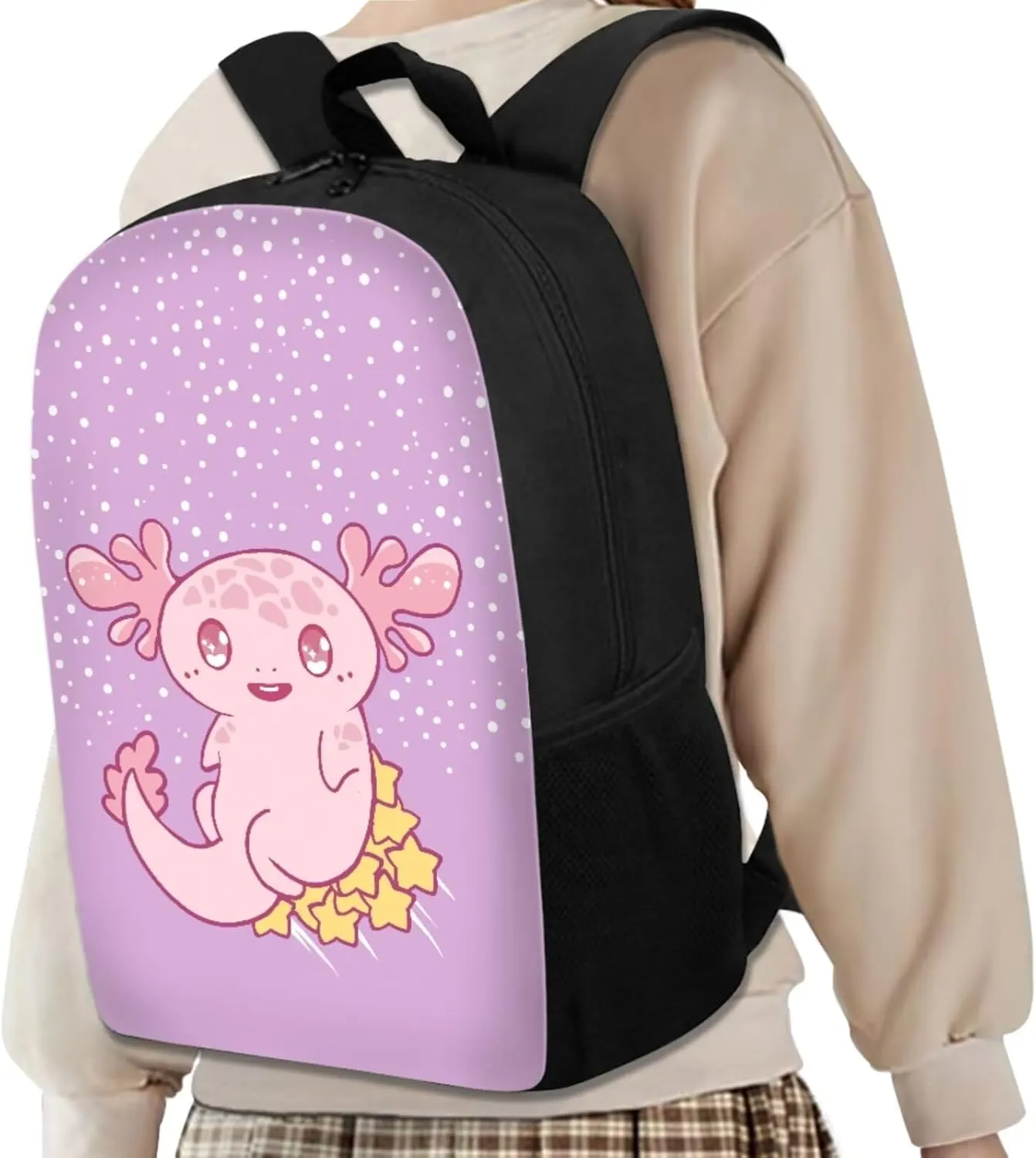 Axe-Fish Star Kids Backpack for Boys with Lunch Box Pencil Case, School Backpack 3 in 1 Stylish Textbook Storage Pouch Shoulder Bag with Soft Padding for School Library