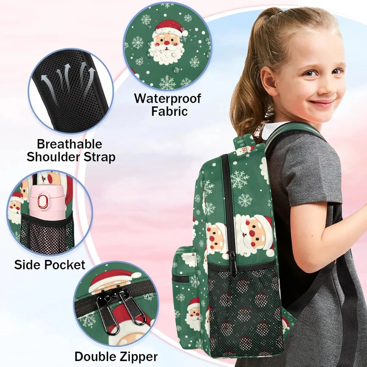 Backpack Christmas Book Bags Laptop Backpacks Lightweight Multipurpose Daypack for Men Women Travel Hiking
