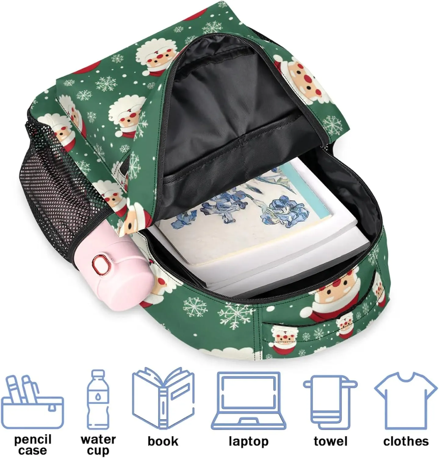 Backpack Christmas Book Bags Laptop Backpacks Lightweight Multipurpose Daypack for Men Women Travel Hiking