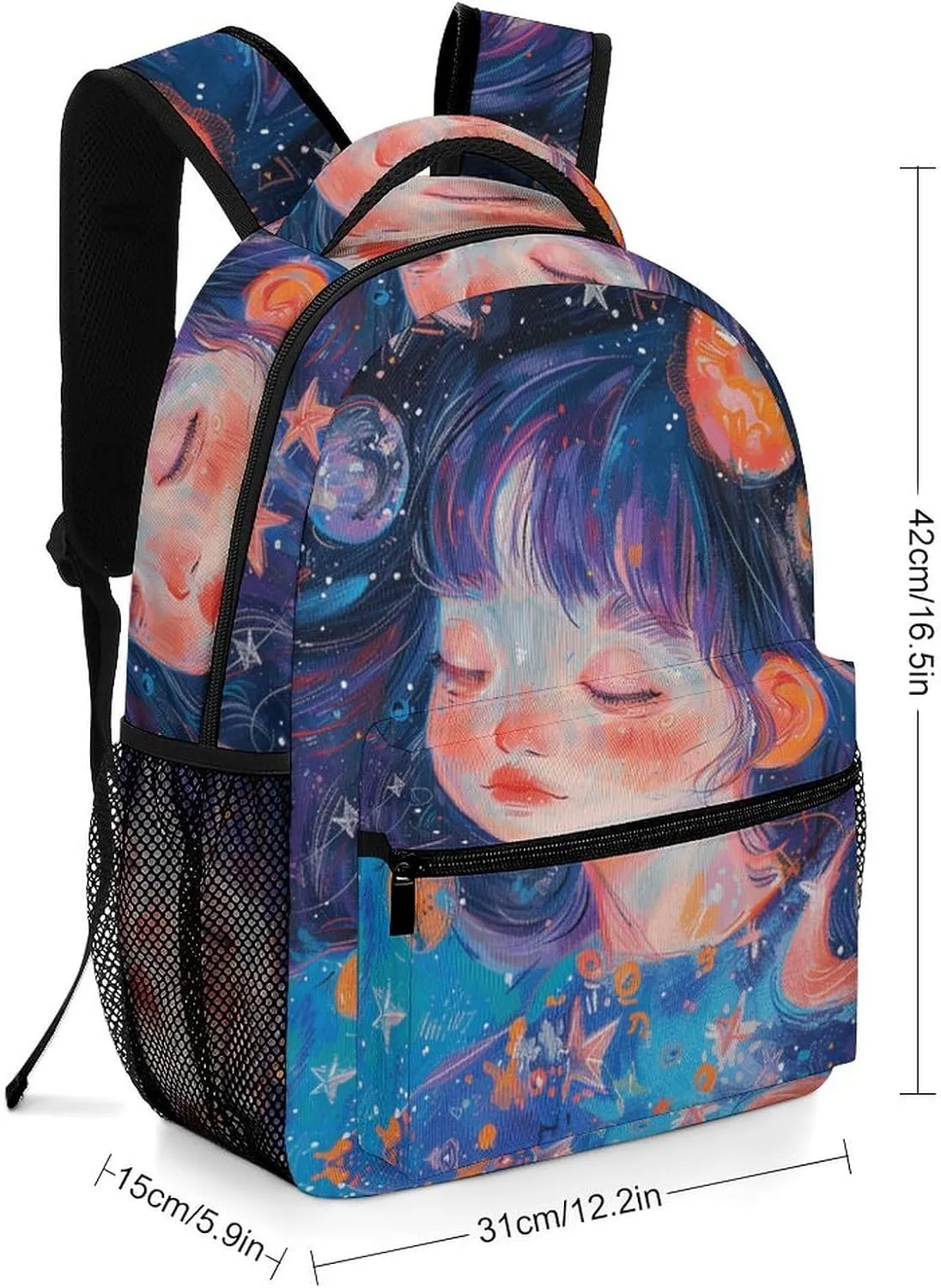 Backpack for Women Men Travel Art Style Fantasy Daypack Lightweight Laptop Bag Carry On Backpacks for Work