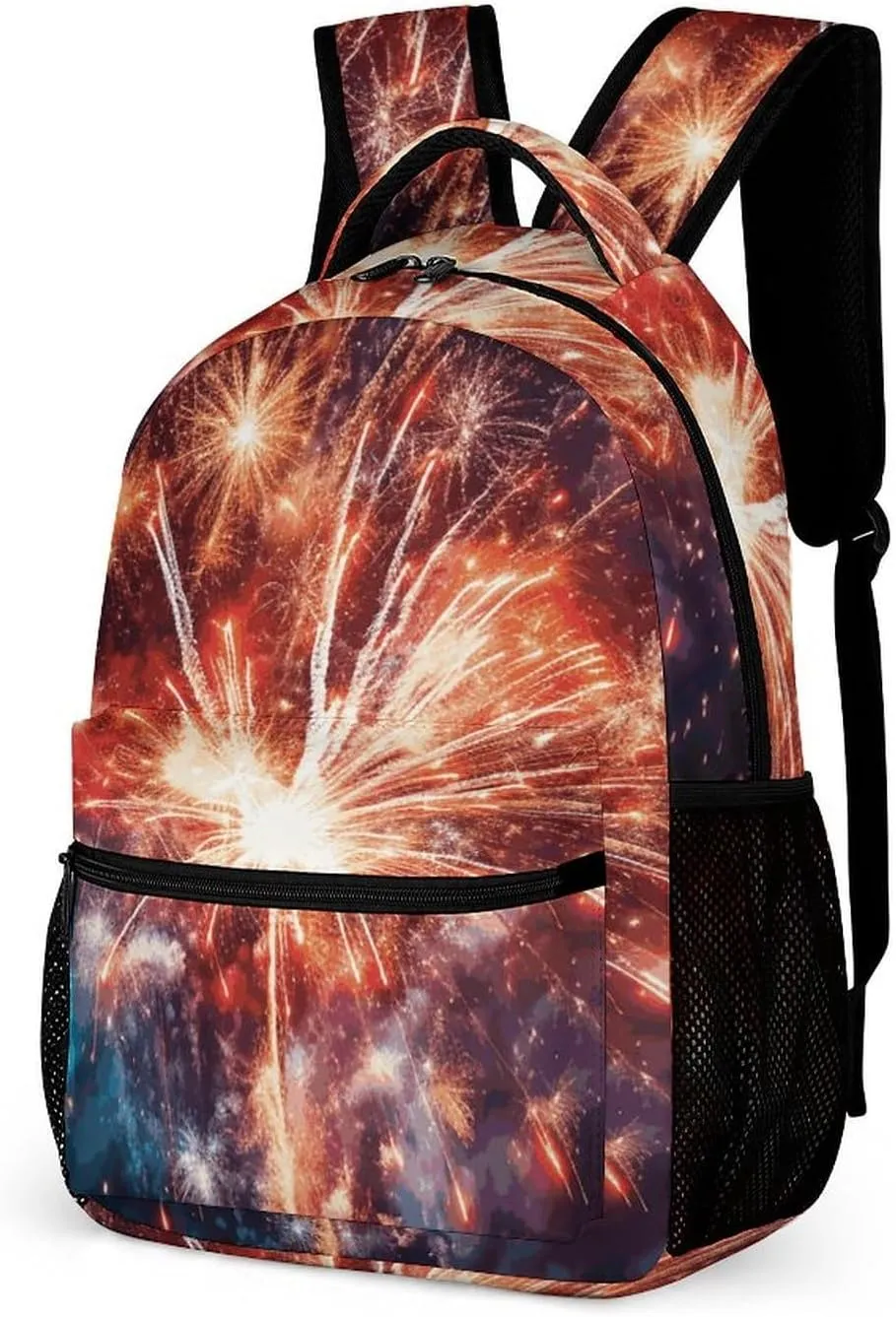 Backpack for Women Men Travel Explosion Firework Daypack Lightweight Laptop Bag Carry On Backpacks for Work