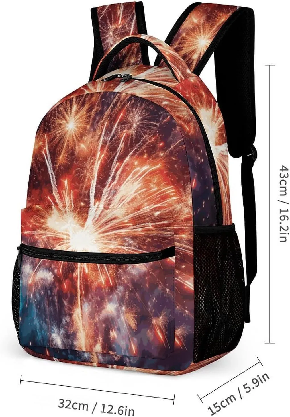 Backpack for Women Men Travel Explosion Firework Daypack Lightweight Laptop Bag Carry On Backpacks for Work