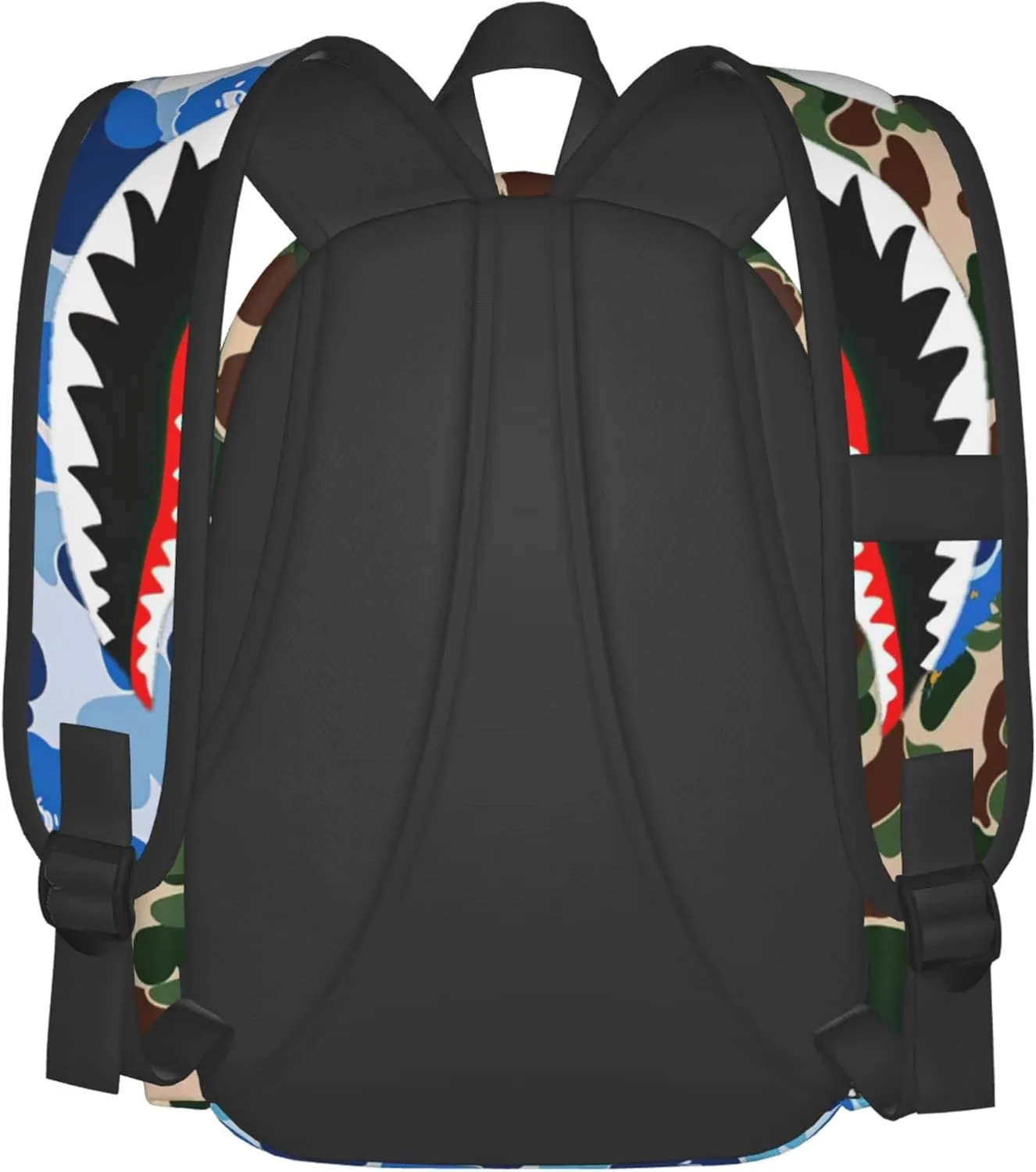 Backpack Shark Teeth Camo Backpacks Travel Laptop Daypack Big Capacity Bookbag Fashion Durable for Men and Women