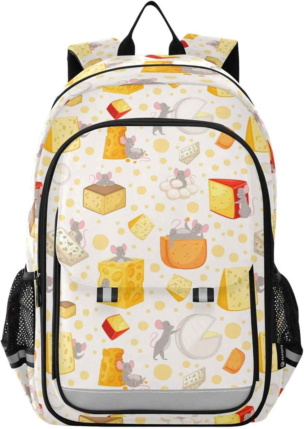 Backpack Sliced Cheese Mice School Shoulder Bag Lightweight Laptop Backpack Student Casual Travel Daypack