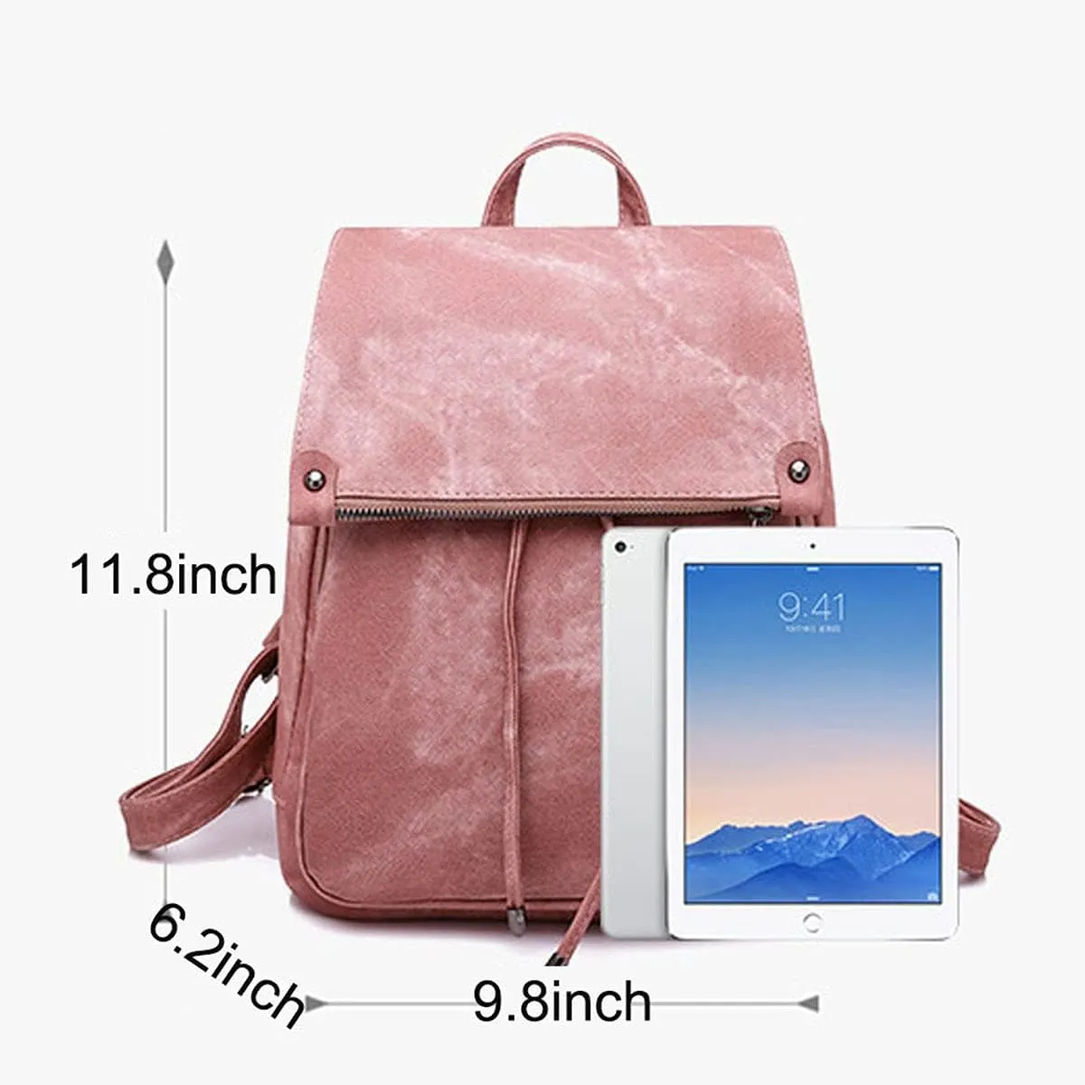 Backpacks and Purses for Women Waterproof Anti-theft Lightweight PU Leather Nylon Shoulder Bag Travel Rucksack, Grey, One Size