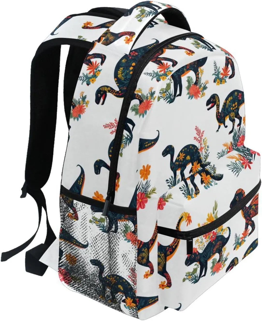 Backpacks for Men and Women Waterproof Business Work Bag with Chest Strap for Travel Trip Funny Dinosaurs