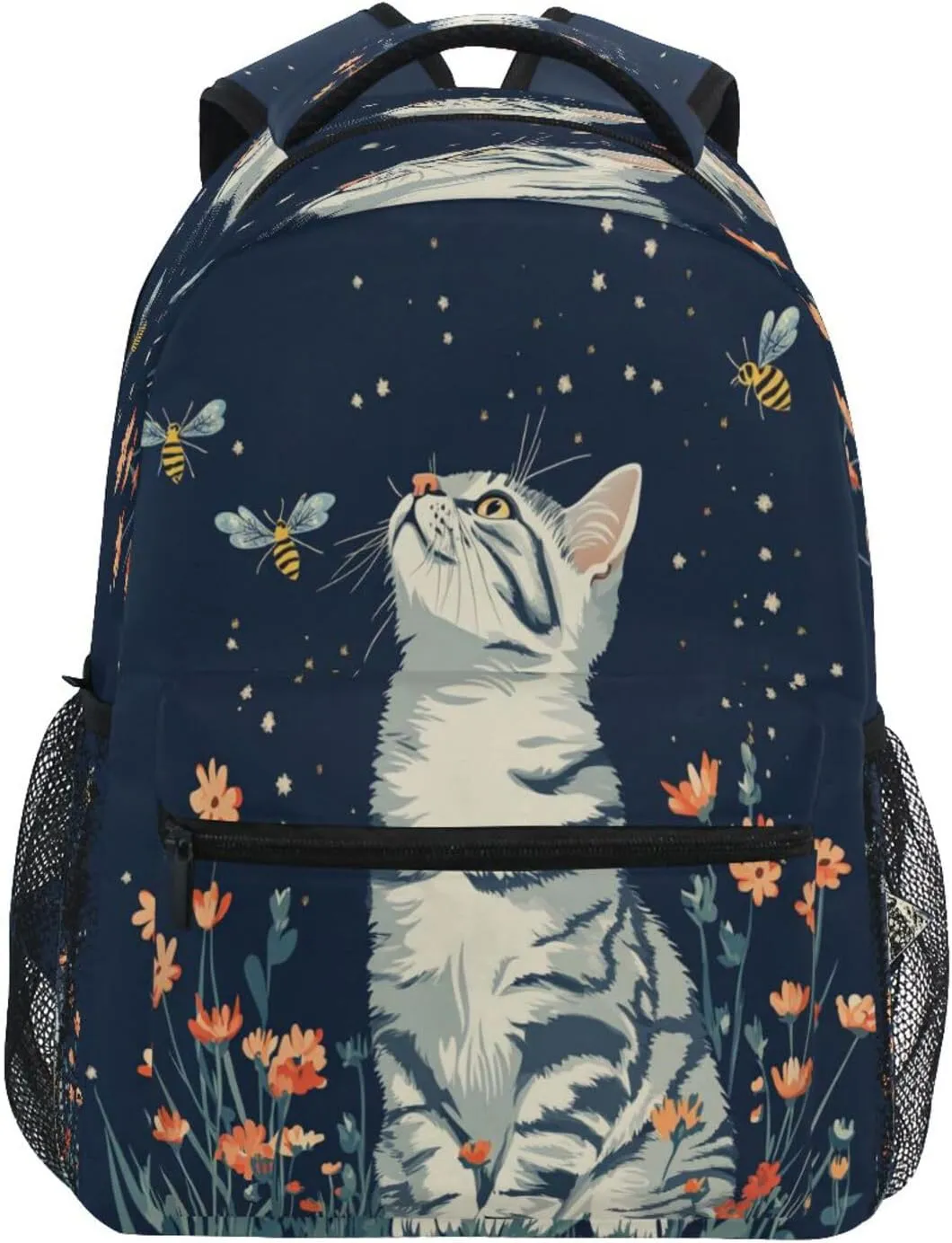 Backpacks for Teenager Fashion Backpack with Chest Strap for Travel Trip Aesthetic Shorthair Cats