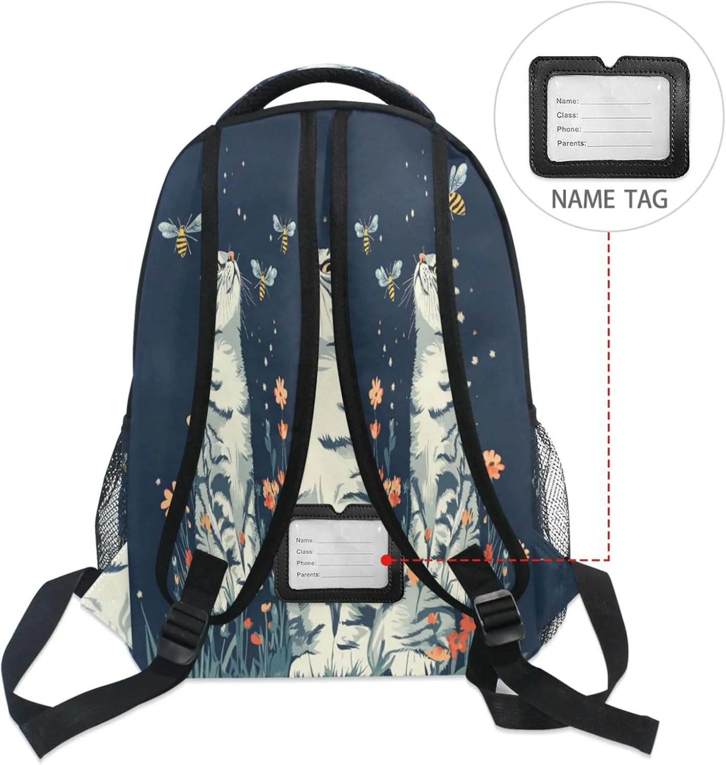 Backpacks for Teenager Fashion Backpack with Chest Strap for Travel Trip Aesthetic Shorthair Cats