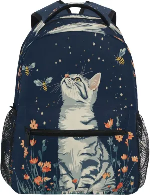 Backpacks for Teenager Fashion Backpack with Chest Strap for Travel Trip Aesthetic Shorthair Cats