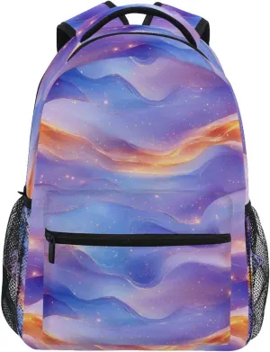 Backpacks for Teenager Fashion School Bag with Chest Strap for College Work Peach Blue Purple