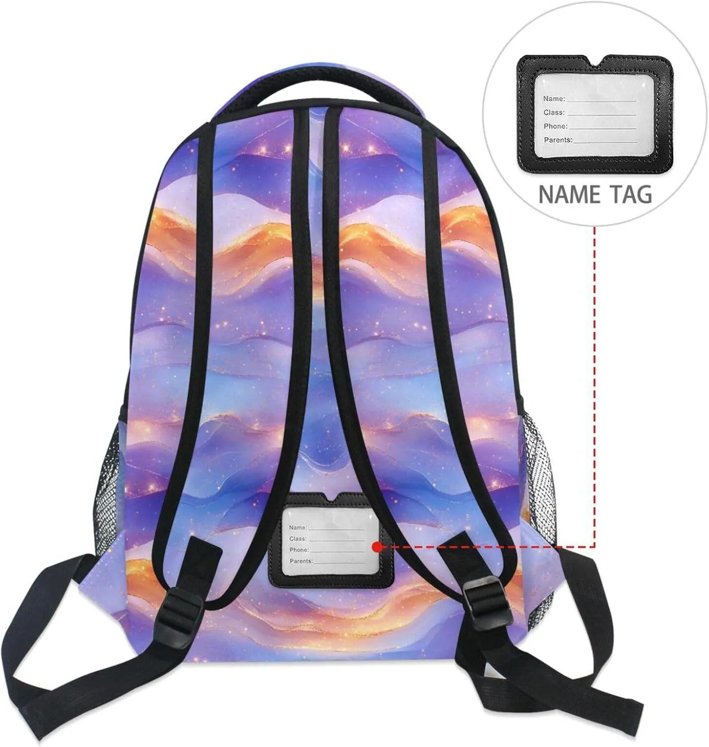 Backpacks for Teenager Fashion School Bag with Chest Strap for College Work Peach Blue Purple