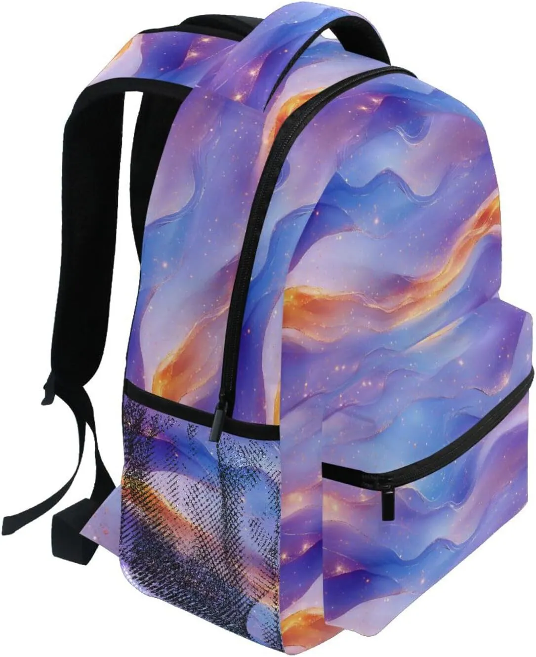Backpacks for Teenager Fashion School Bag with Chest Strap for College Work Peach Blue Purple
