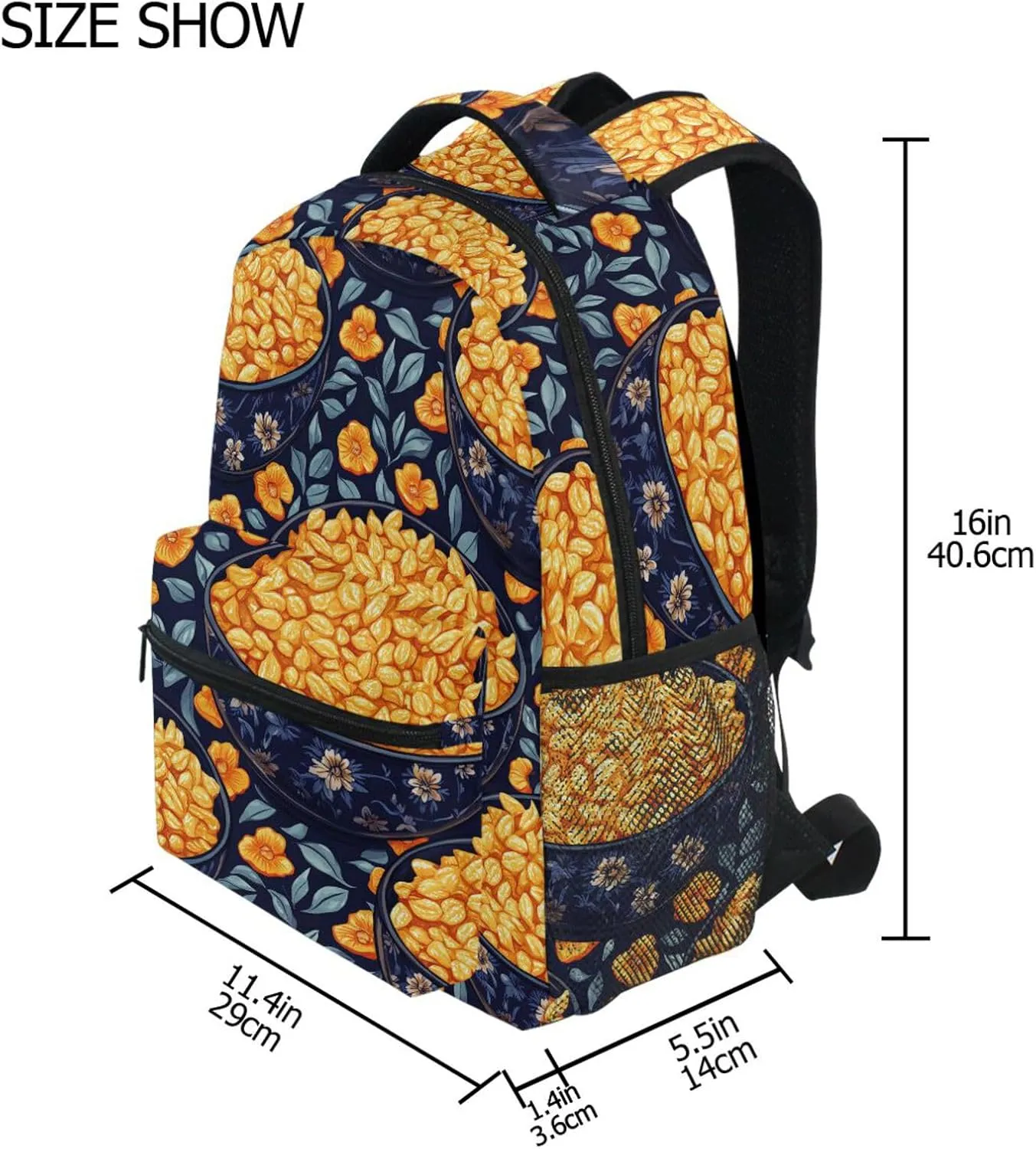 Backpacks for Teens Boys Girls Fashion School Bag with Chest Strap for College Work Instant Oatmeal Mexicana Style