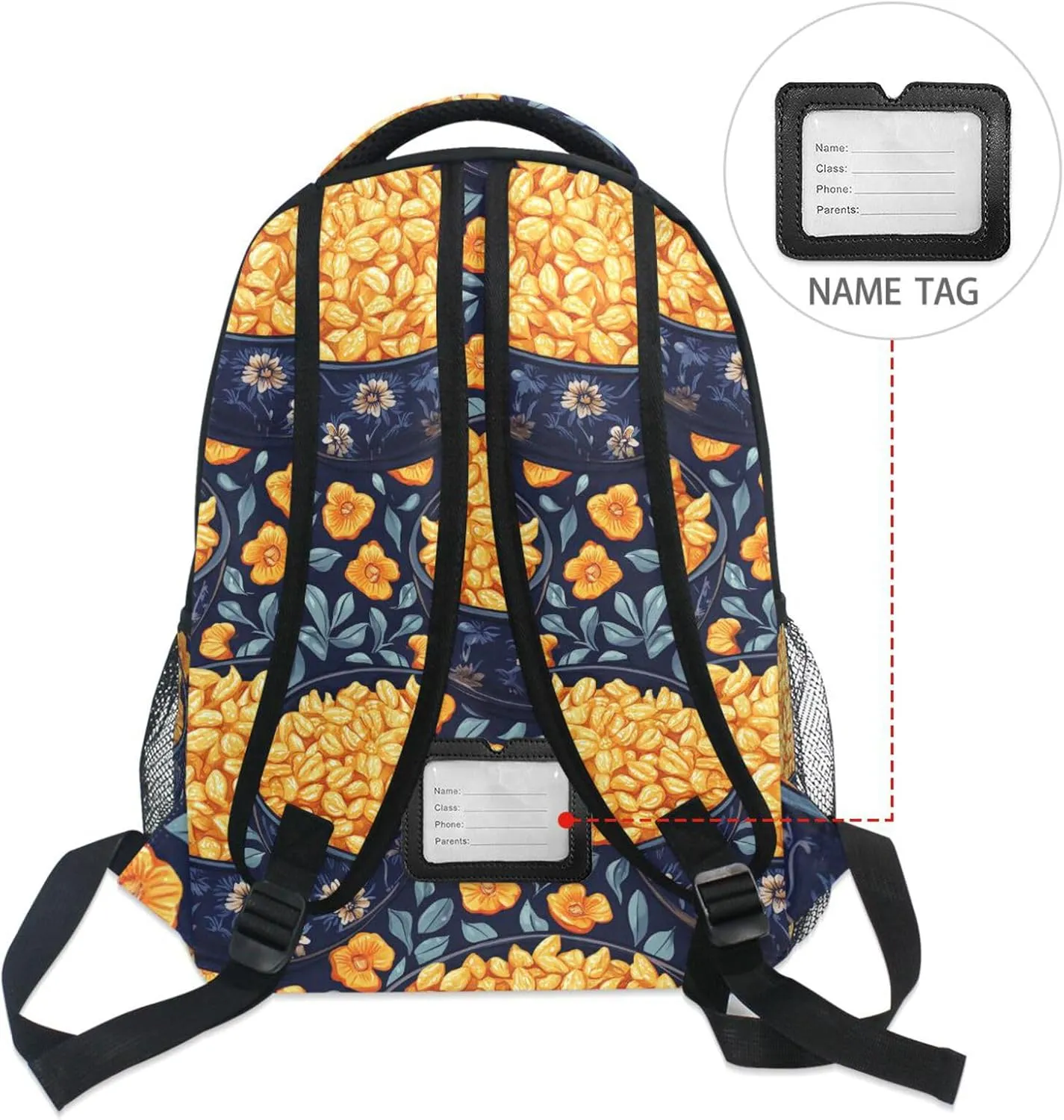 Backpacks for Teens Boys Girls Fashion School Bag with Chest Strap for College Work Instant Oatmeal Mexicana Style