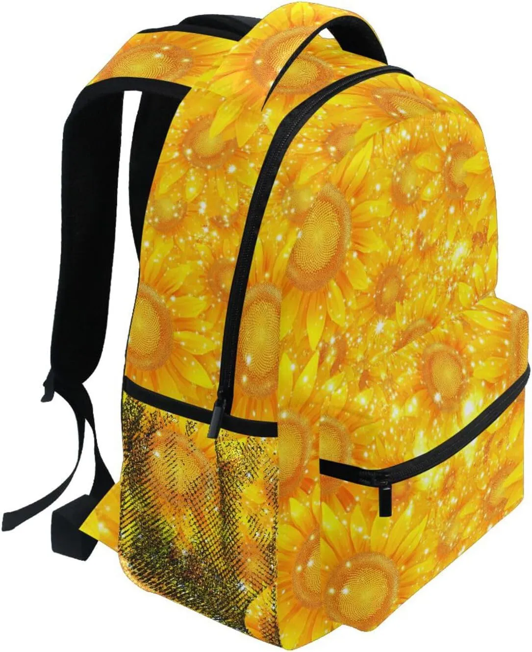 Backpacks for Unisex Adult Fashion Outdoor Backpack with Chest Strap for Business Work College Travel Trip Parents' Day Beautiful Sunflower