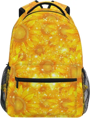 Backpacks for Unisex Adult Fashion Outdoor Backpack with Chest Strap for Business Work College Travel Trip Parents' Day Beautiful Sunflower