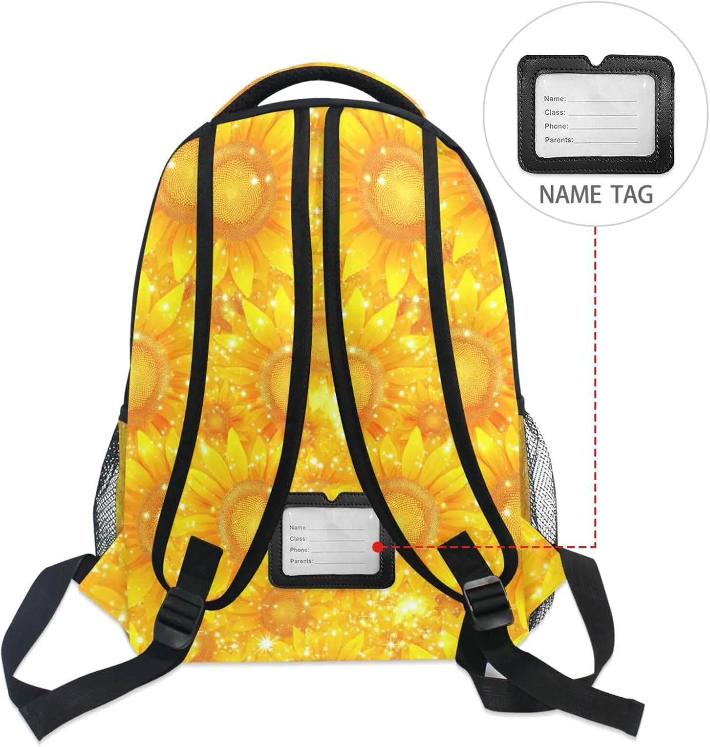 Backpacks for Unisex Adult Fashion Outdoor Backpack with Chest Strap for Business Work College Travel Trip Parents' Day Beautiful Sunflower