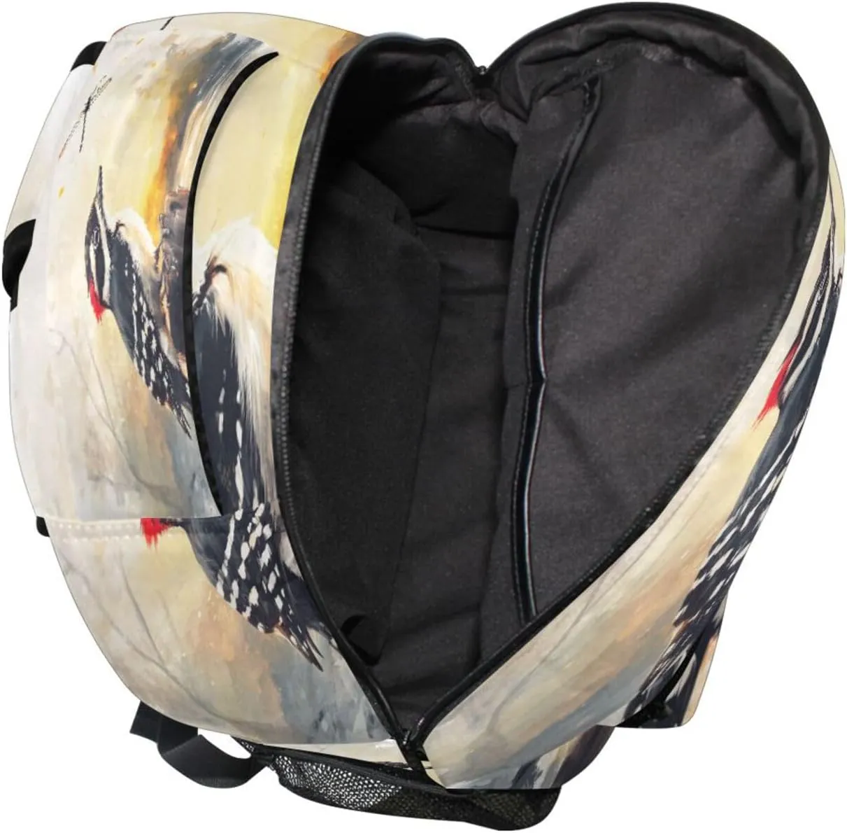 Backpacks for Women Men Fashion Business Work Bag with Chest Strap Gift Men & Women Cartoon Downy Woodpecker Birds A River