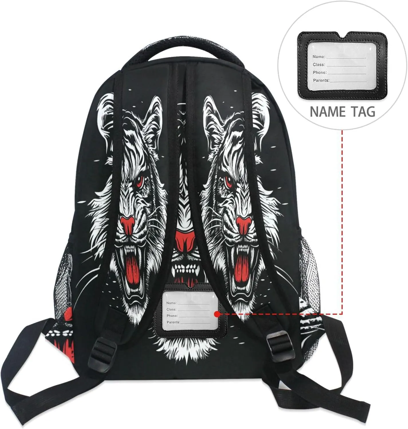 Backpacks for Women Men Fashion Diaper Bag Backpack with Chest Strap for Business Work College Travel Trip Roaring Tigers Black