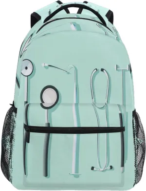 Backpacks for Women Men Waterproof Backpack With Water Bottle Pocket with Chest Strap for Travel Trip Doctors Day Scalpel