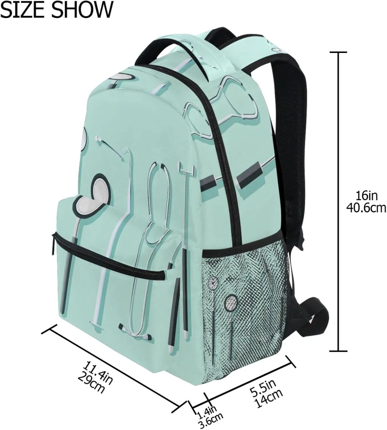Backpacks for Women Men Waterproof Backpack With Water Bottle Pocket with Chest Strap for Travel Trip Doctors Day Scalpel