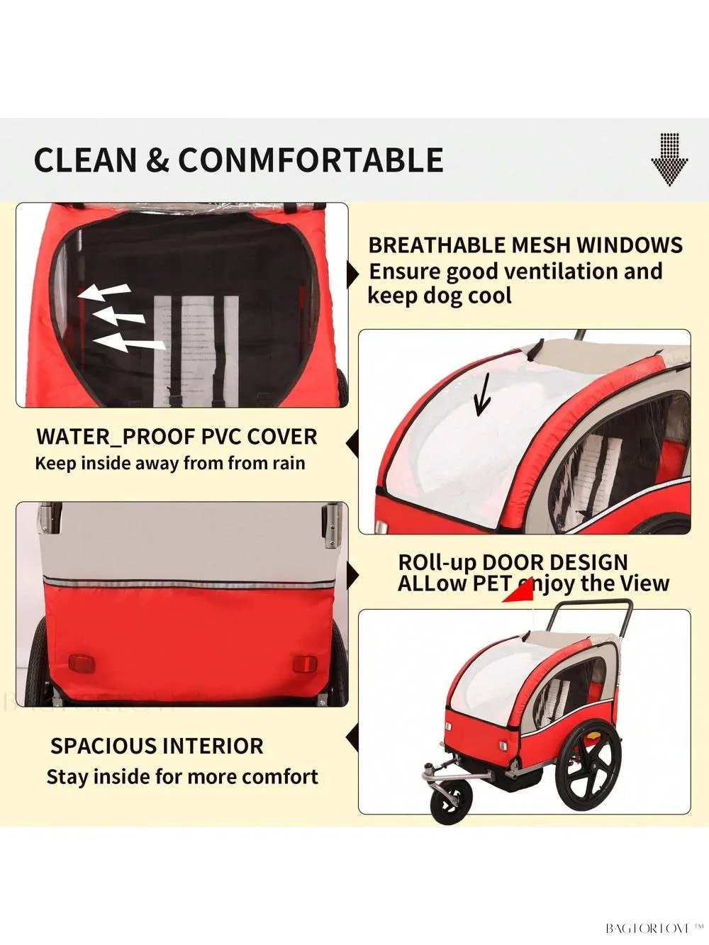 BagForLove - Foldable Collapsible Bike Trailer for Easy Travel