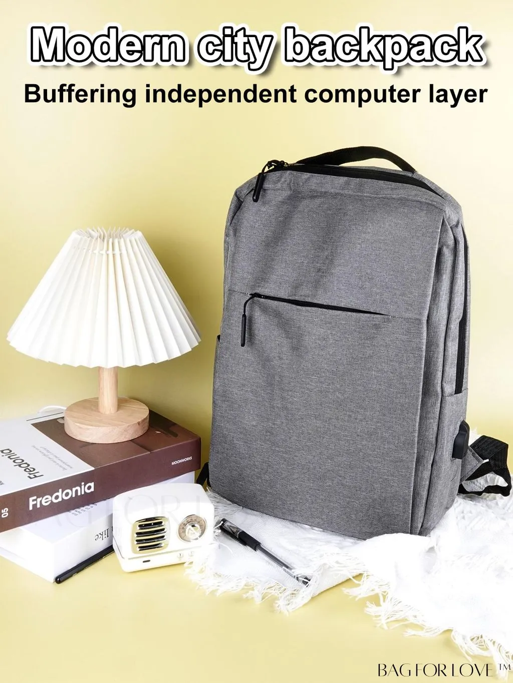 BagForLove - Portable Waterproof ABS Backpack for Office, 1pc Multi-function Modern Bag