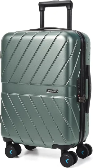 BAGSMART Carry On Luggage 22x14x9 Airline Approved With TSA Lock, 1OO% Polycarbonate Hardside Luggage with Spinner Wheels,Durable Hard Shell Carry On Suitcase 20 inch Olive-green