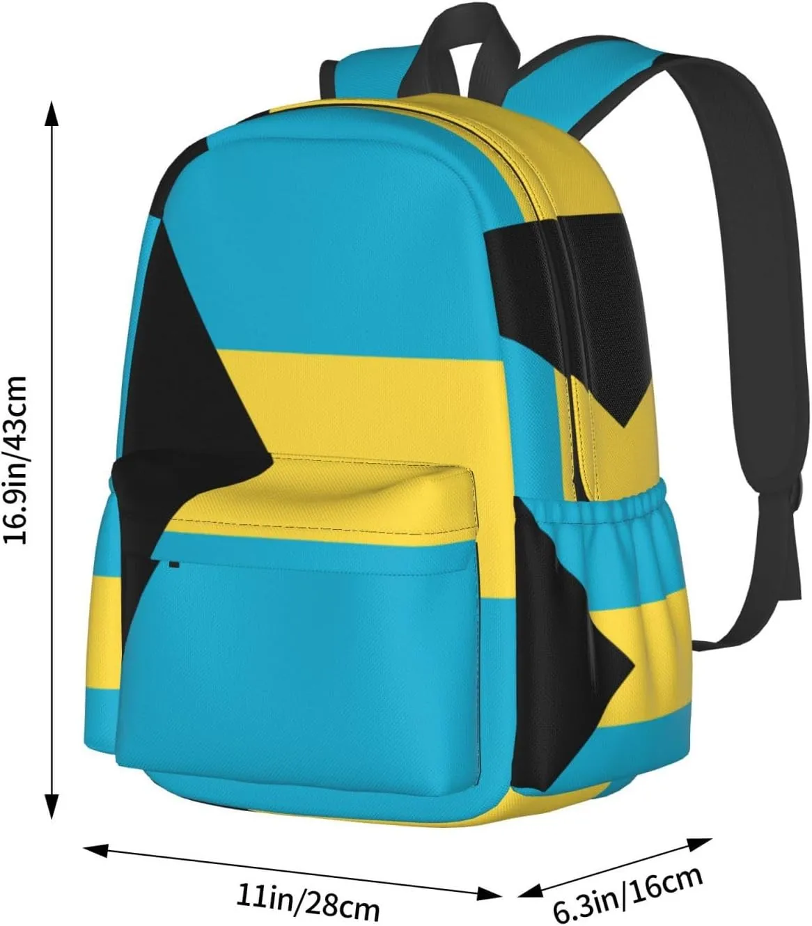 Bahamas Flag Laptop Backpack Work Travel Backpacks Business Rucksack Casual Outdoor Daypack with Adjustable Strap Bags for Sports Office Gym Hiking