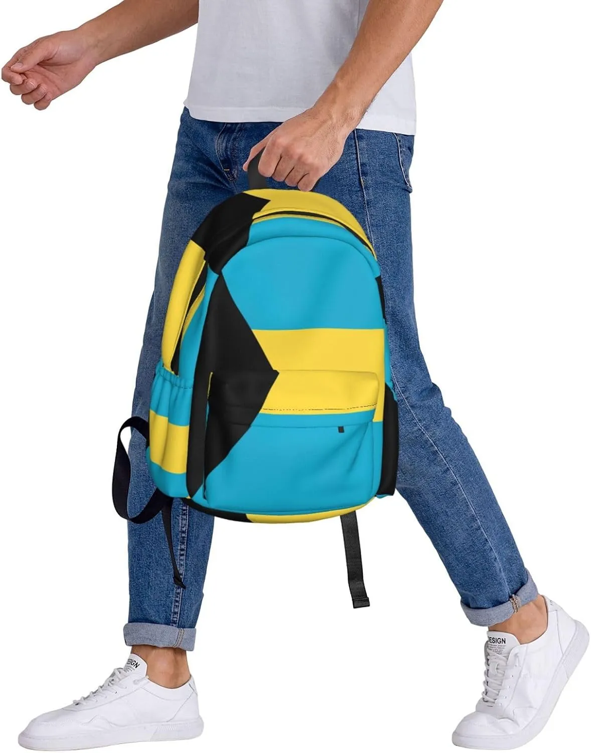 Bahamas Flag Laptop Backpack Work Travel Backpacks Business Rucksack Casual Outdoor Daypack with Adjustable Strap Bags for Sports Office Gym Hiking