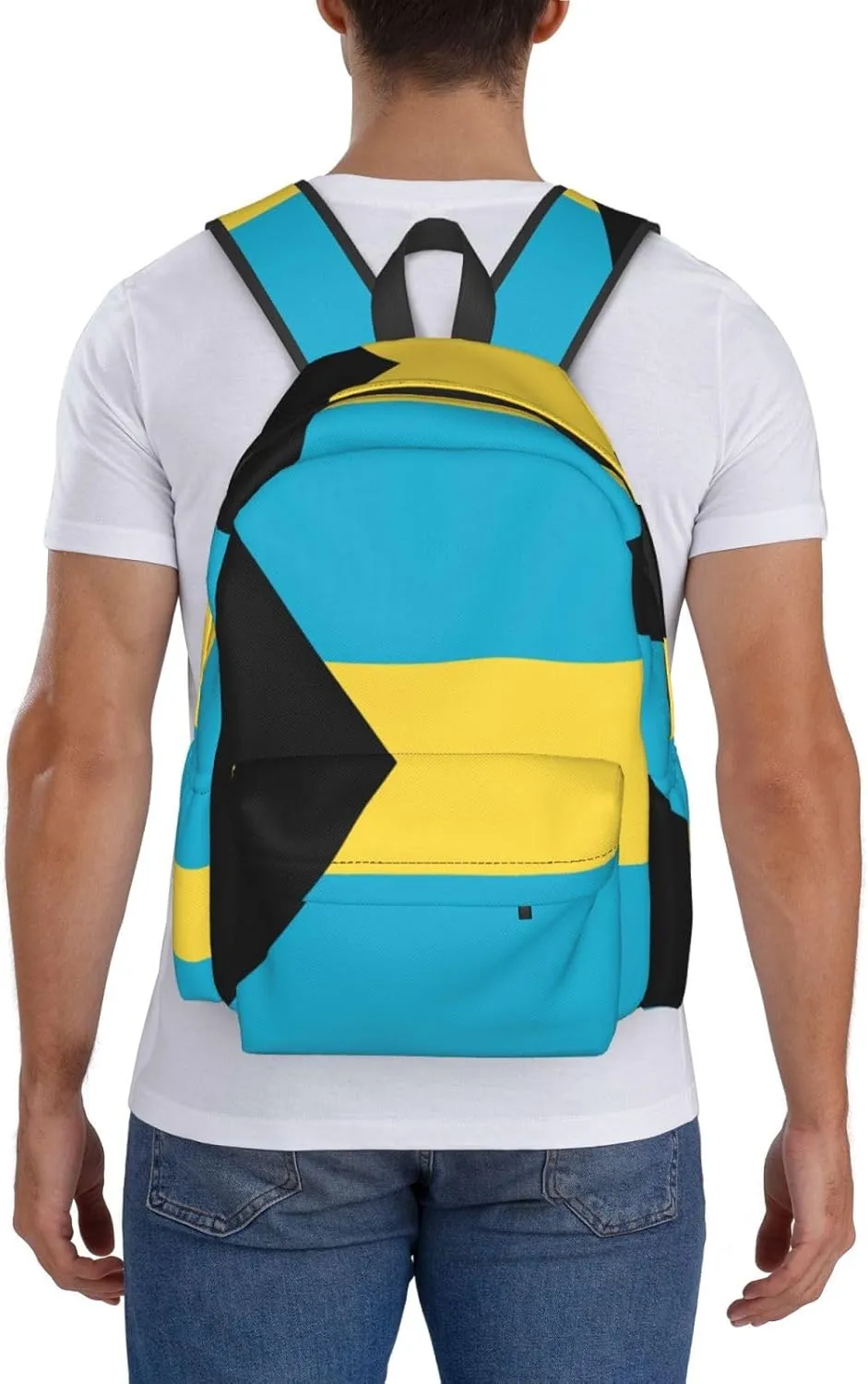 Bahamas Flag Laptop Backpack Work Travel Backpacks Business Rucksack Casual Outdoor Daypack with Adjustable Strap Bags for Sports Office Gym Hiking