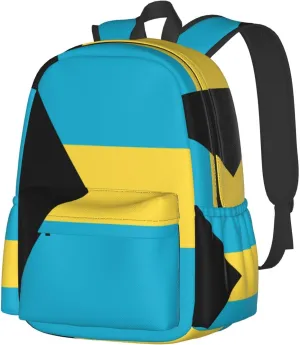 Bahamas Flag Laptop Backpack Work Travel Backpacks Business Rucksack Casual Outdoor Daypack with Adjustable Strap Bags for Sports Office Gym Hiking