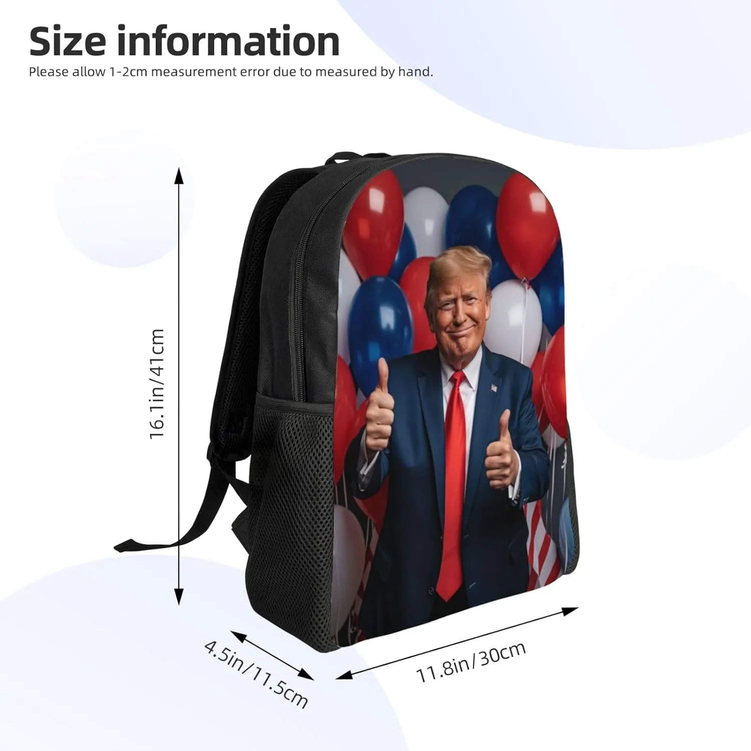 Balloon Trump Backpack Waterproof Anti Theft Durable Light Laptop Bag Backpacks For Women Men Travel Gym Backpack
