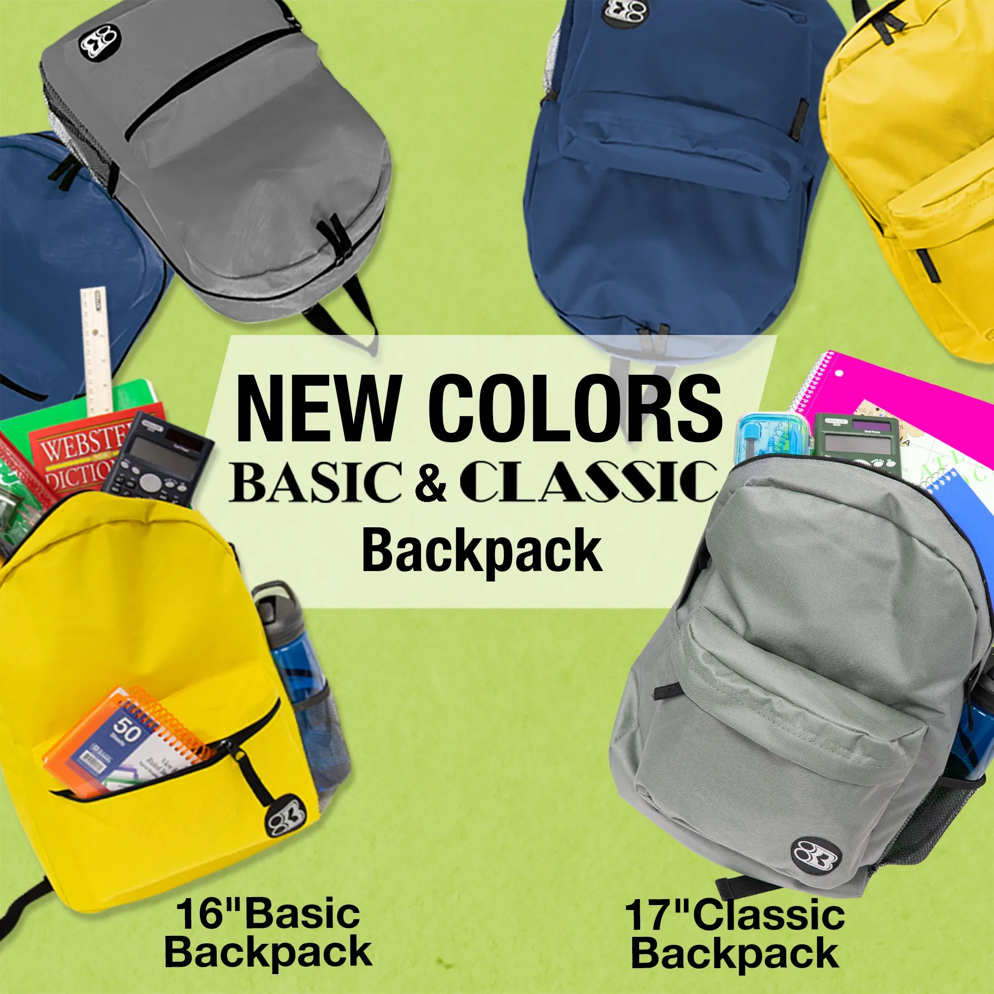 Basic 16" Gray Basic Backpack