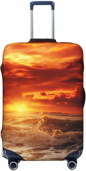 Beach Sunset Travel Luggage Suitcase COVER, Washable Suitcase COVERS Elastic, M - Fits 22-24 inch luggage (No Suitcase)
