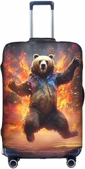 Bear Dancing Suitcase Covers, Luggage Protectors Fits Four Sizes Suitcase For Travel