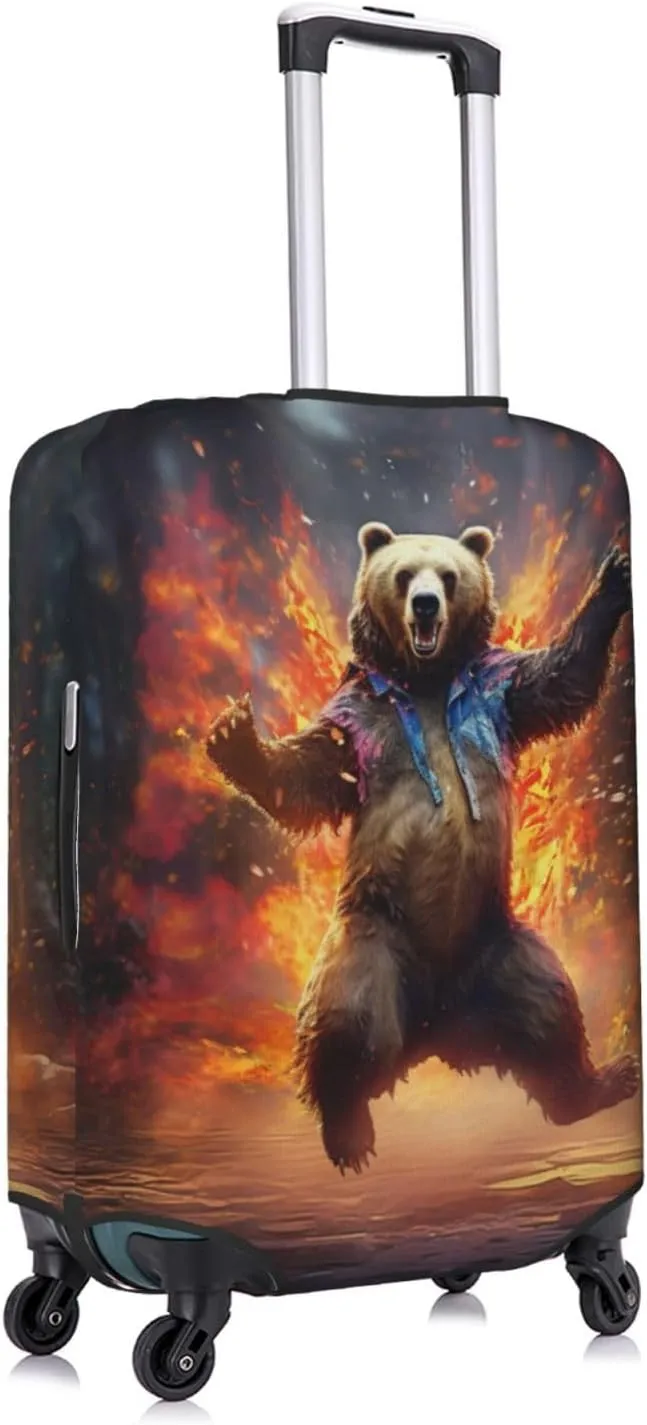 Bear Dancing Suitcase Covers, Luggage Protectors Fits Four Sizes Suitcase For Travel