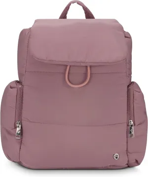 BEARPAW Women’s Backpack - Puffy Quilted Top Open Backpack for Women, Laptop Bag for Work & Travel | Fits Most 15" Laptops, Mauve